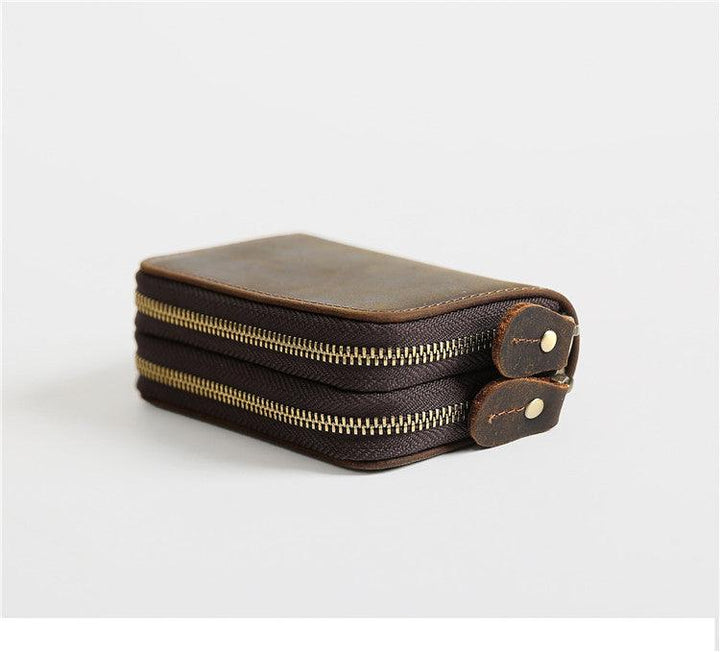 Retro Leather Hand-held Short Key Bag - Trendha