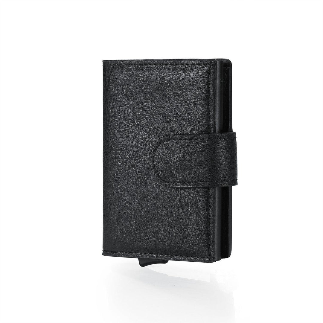 Retro Pu Coin Purse Aluminum Alloy Wallet Men's Rfid Anti-theft Metal Card Holder - Trendha