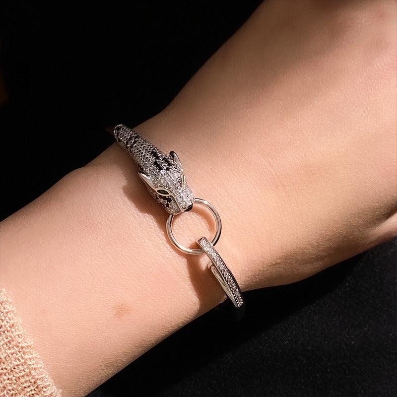 Leopard-Head Copper Bracelet