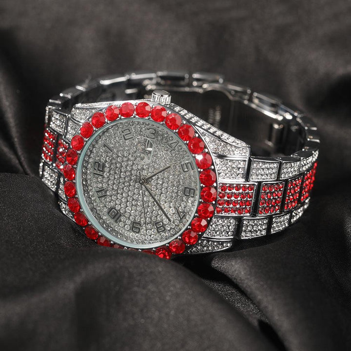 Round Diamond Red Fashion Watch - Trendha