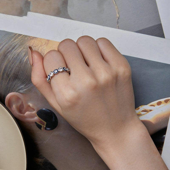 S925 Silver Devil's Eye Ring Plating - Trendha