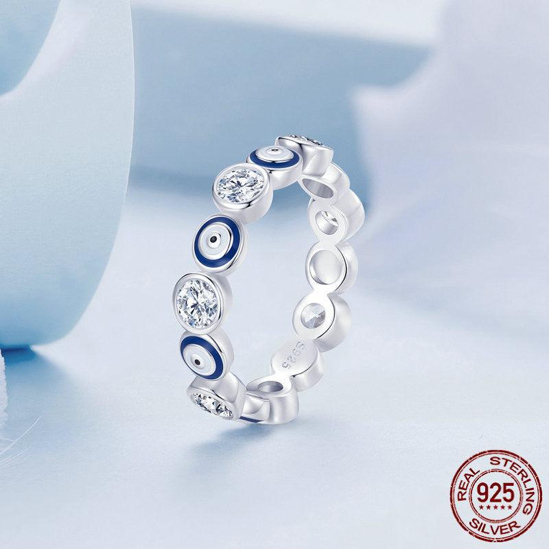 S925 Silver Devil's Eye Ring Plating - Trendha