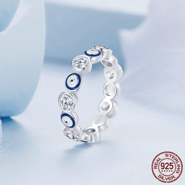 S925 Silver Devil's Eye Ring Plating - Trendha