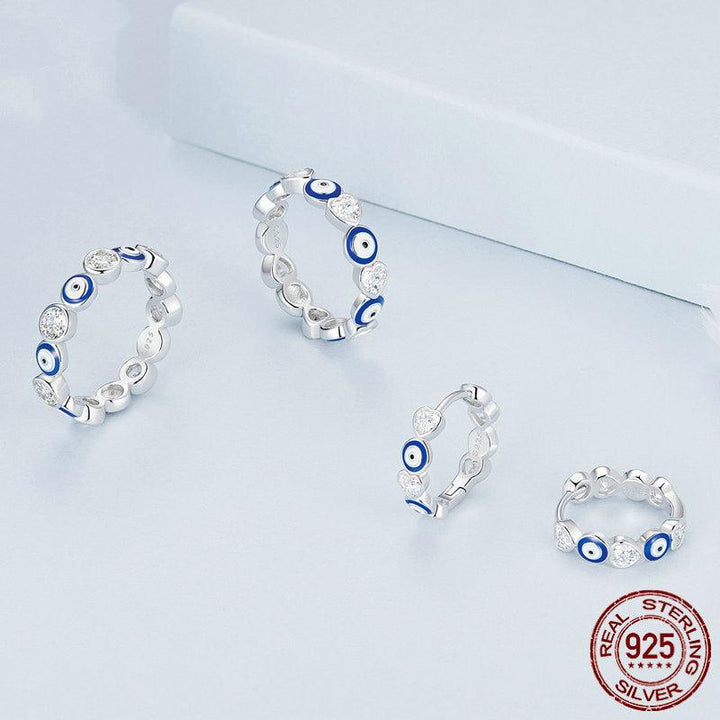 S925 Silver Devil's Eye Ring Plating - Trendha