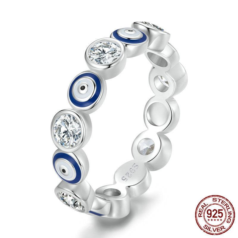 S925 Silver Devil's Eye Ring Plating - Trendha