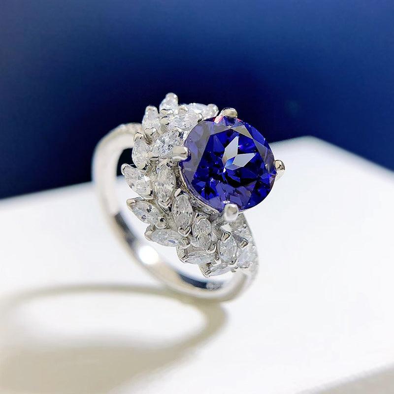 S925 Silver Round Rhinestone Ring - Trendha