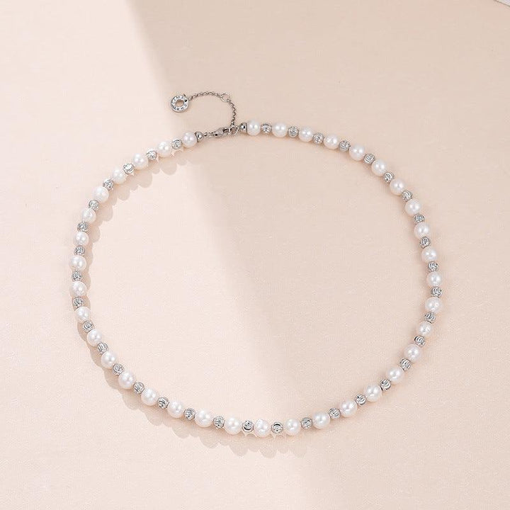 S925 Sterling Silver Baroque Pearl Necklace Female - Trendha