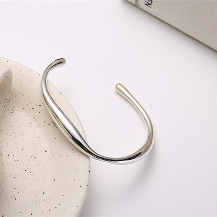 S925 Sterling Silver Irregular Flow Square Bracelet - Trendha
