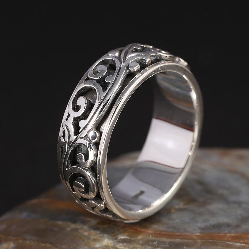 S925 Sterling Silver Ornament Ring Personality - Trendha