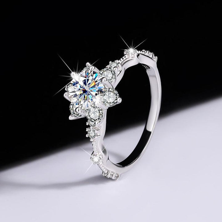 S925 Sterling Silver Ring Moissanite - Trendha