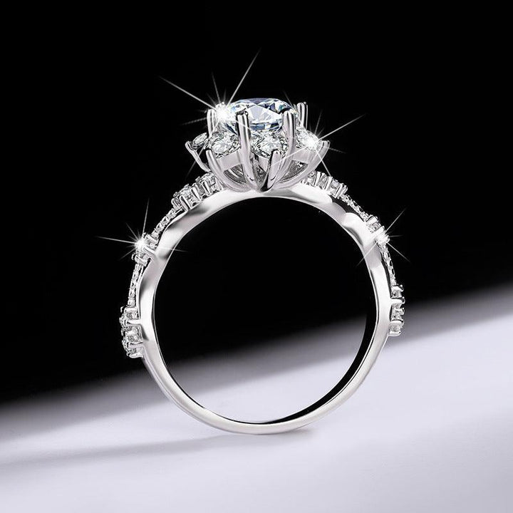 S925 Sterling Silver Ring Moissanite - Trendha