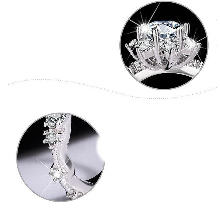 S925 Sterling Silver Ring Moissanite - Trendha