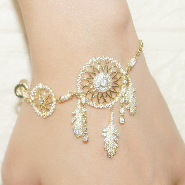 S925 Sterling Silver Women's Diamond Set Dream Catcher Bracelet - Trendha