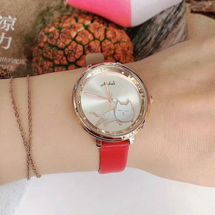 Shaking His Head Kitten Fashion Female Student Watch - Trendha