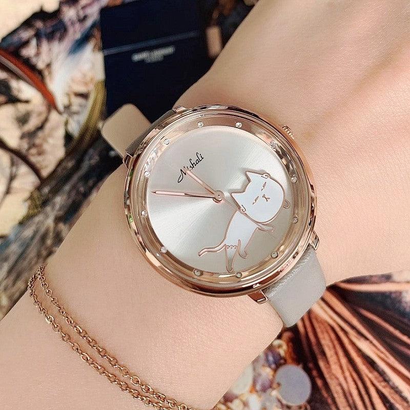 Shaking His Head Kitten Fashion Female Student Watch - Trendha