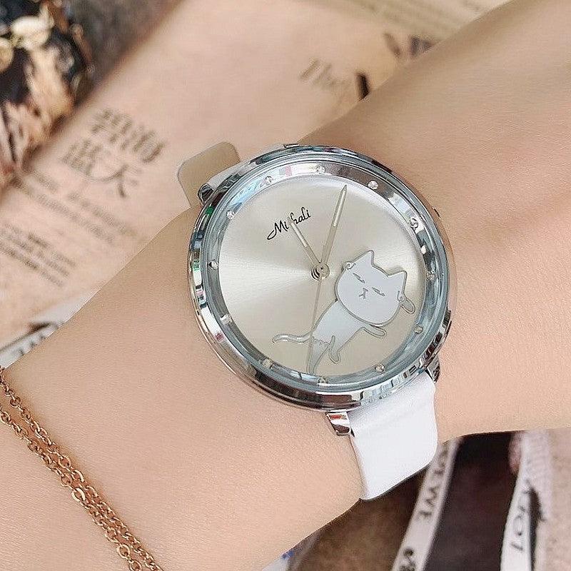 Shaking His Head Kitten Fashion Female Student Watch - Trendha