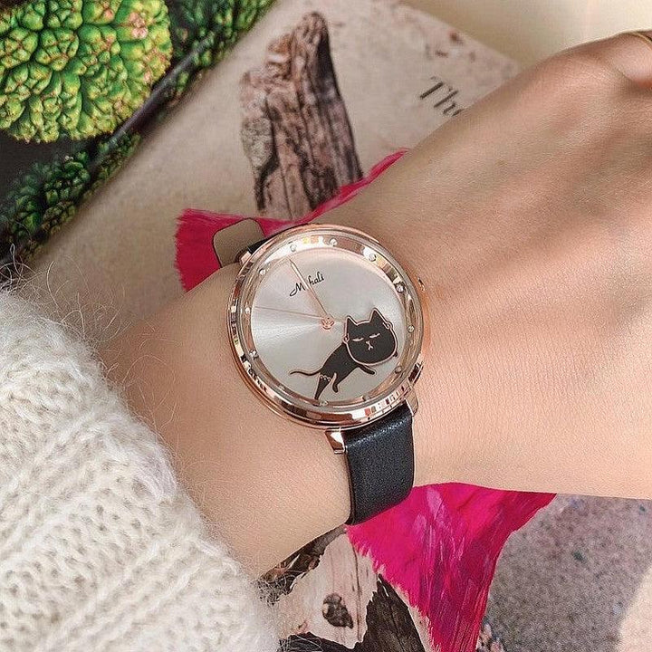 Shaking His Head Kitten Fashion Female Student Watch - Trendha