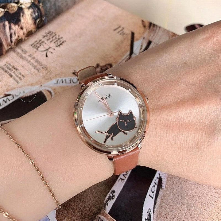 Shaking His Head Kitten Fashion Female Student Watch - Trendha