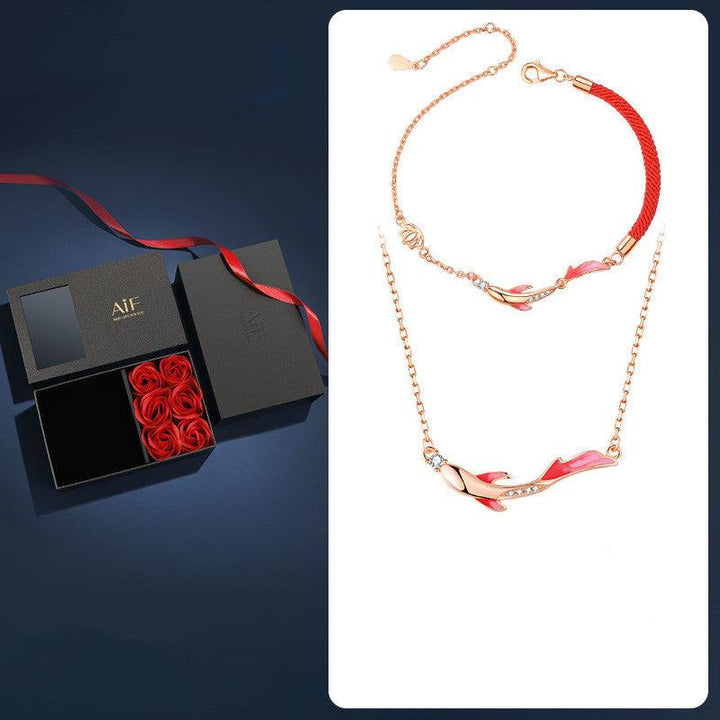 Shore Koi Lucky Red Rope Bracelet - Trendha