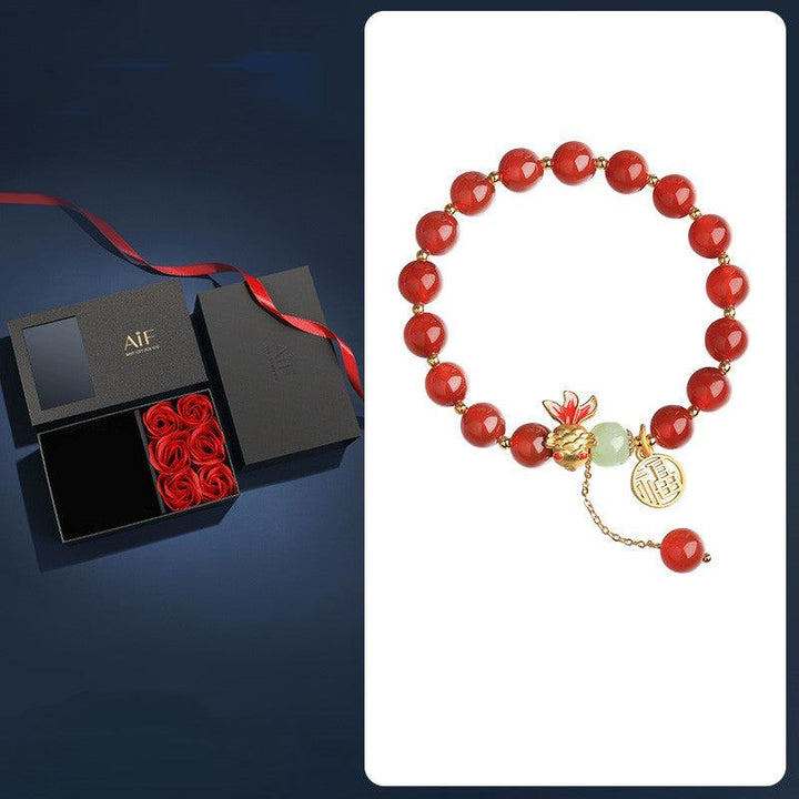 Shore Koi Lucky Red Rope Bracelet - Trendha