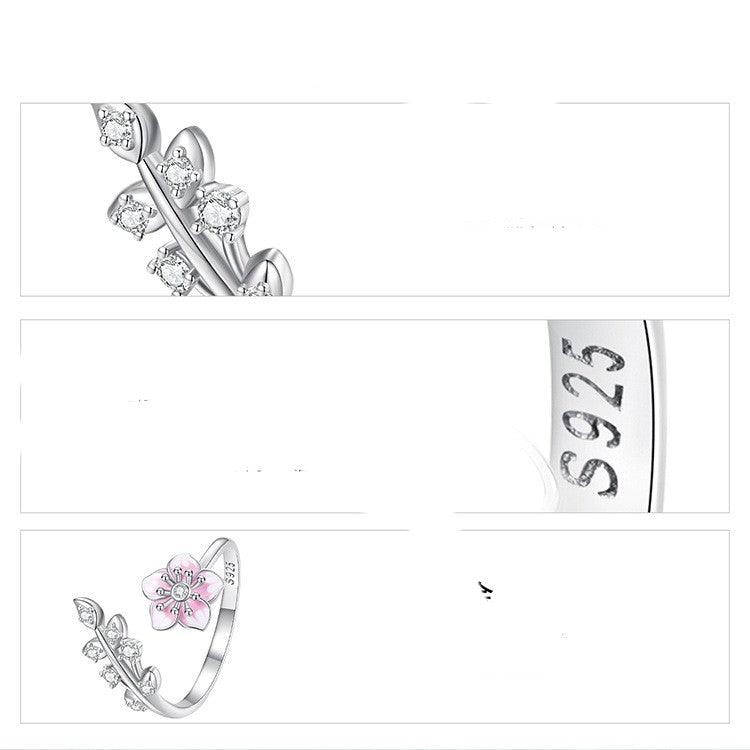Silver Charm Gradual Pink Flower Ring - Trendha