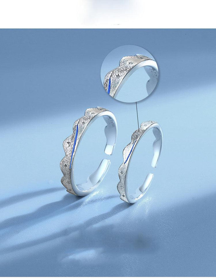 Silver couple engagement ring - Trendha