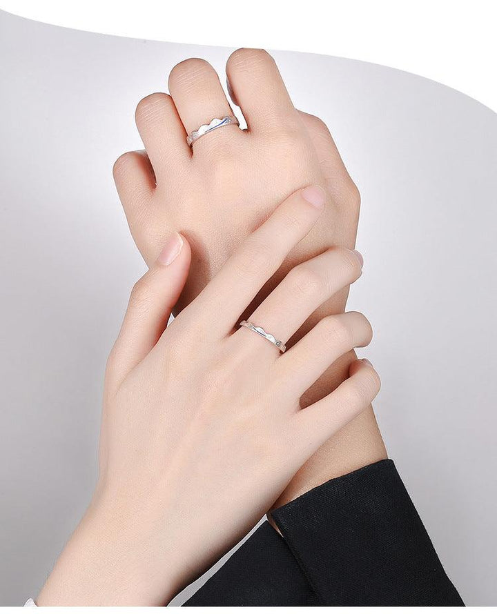 Silver couple engagement ring - Trendha