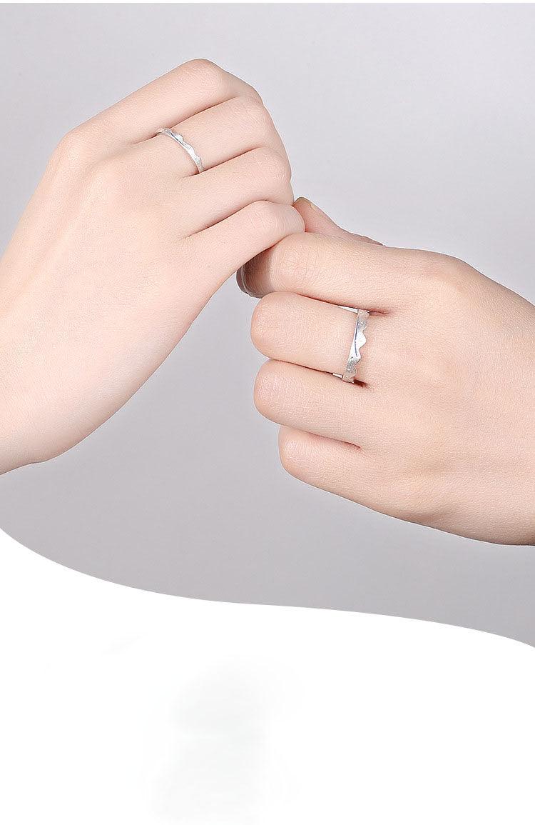 Silver couple engagement ring - Trendha