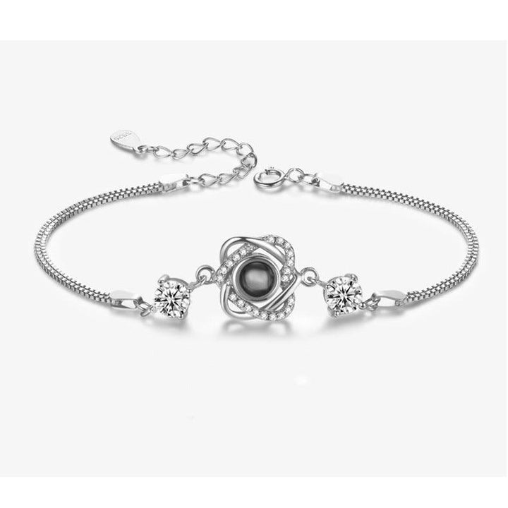 Silver Double Heart Projection Bracelet Ladies Simple - Trendha
