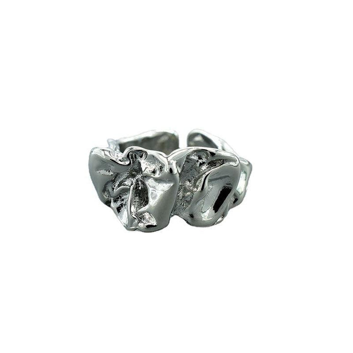 Silver Foil Paper Irregular Girls' Opening Ring - Trendha