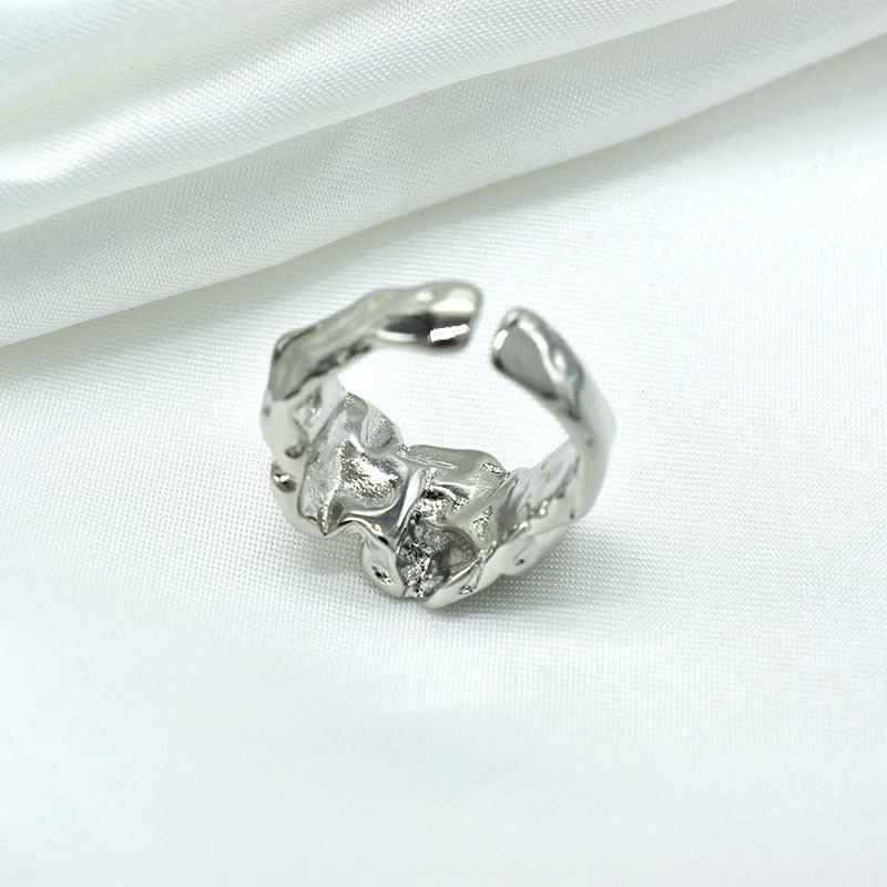 Silver Foil Paper Irregular Girls' Opening Ring - Trendha