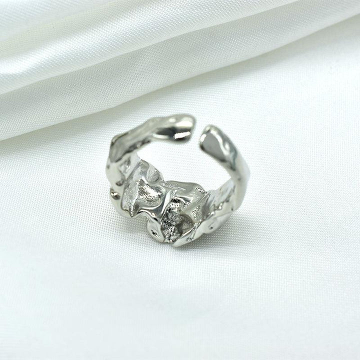 Silver Foil Paper Irregular Girls' Opening Ring - Trendha