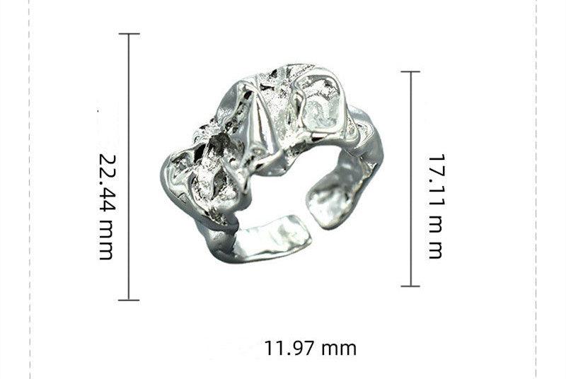 Silver Foil Paper Irregular Girls' Opening Ring - Trendha