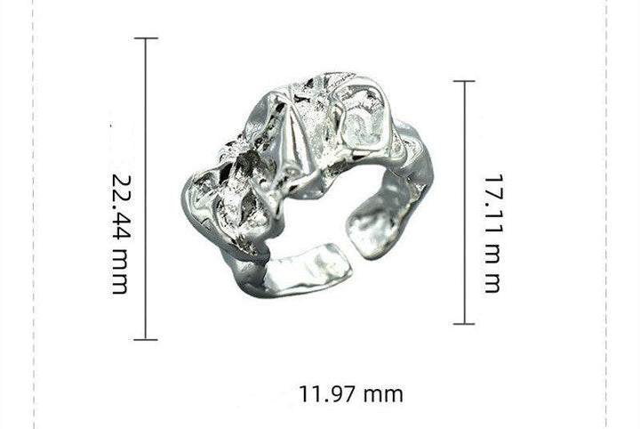 Silver Foil Paper Irregular Girls' Opening Ring - Trendha