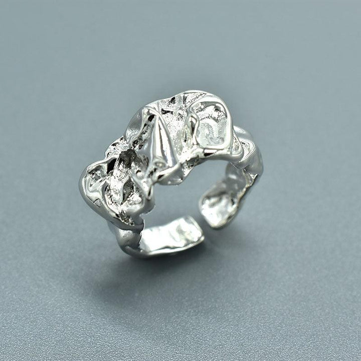 Silver Foil Paper Irregular Girls' Opening Ring - Trendha