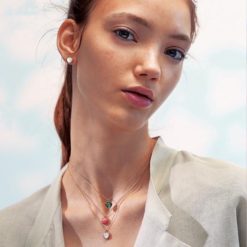 Simple Heart Shaped Pearl Earrings
