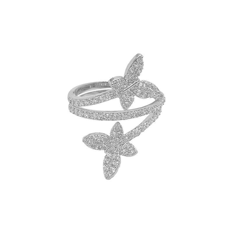 Simple Opening Adjustable Delicate Net Red Butterfly Ring - Trendha