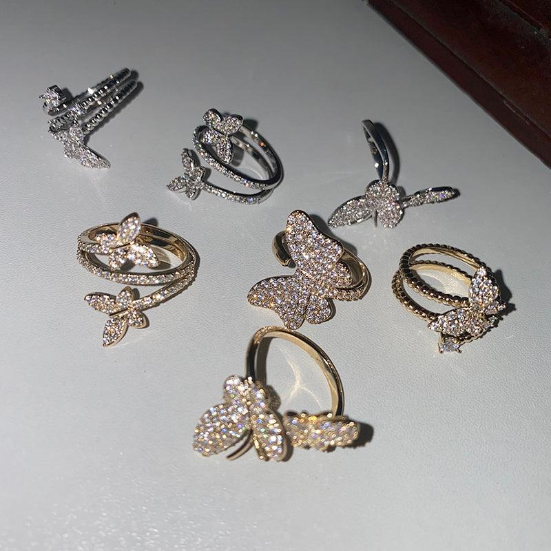 Simple Opening Adjustable Delicate Net Red Butterfly Ring - Trendha