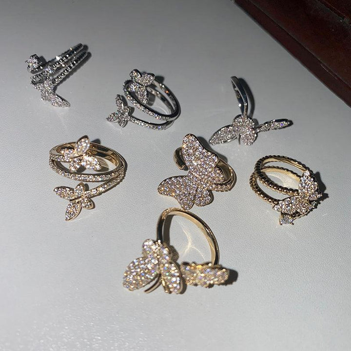 Simple Opening Adjustable Delicate Net Red Butterfly Ring - Trendha