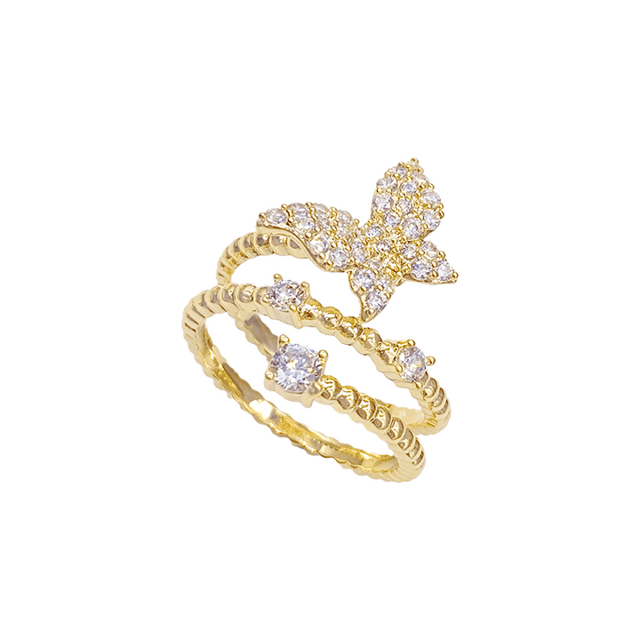 Simple Opening Adjustable Delicate Net Red Butterfly Ring - Trendha