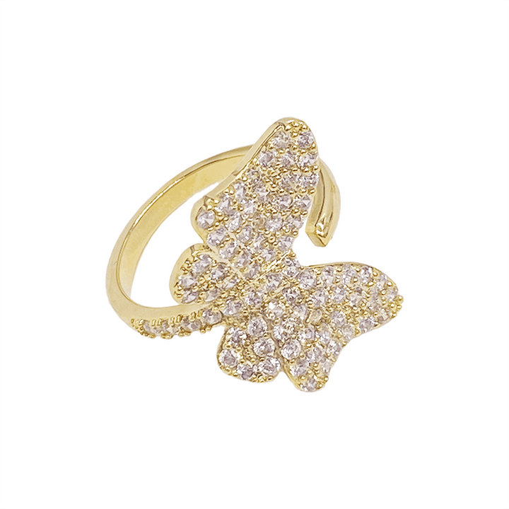 Simple Opening Adjustable Delicate Net Red Butterfly Ring - Trendha