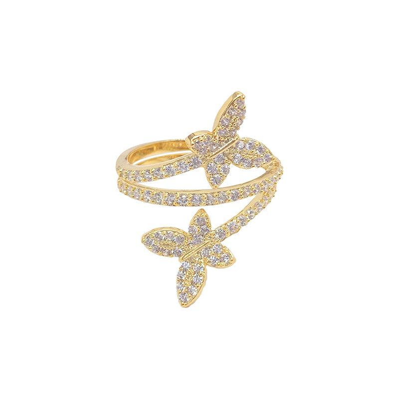 Simple Opening Adjustable Delicate Net Red Butterfly Ring - Trendha