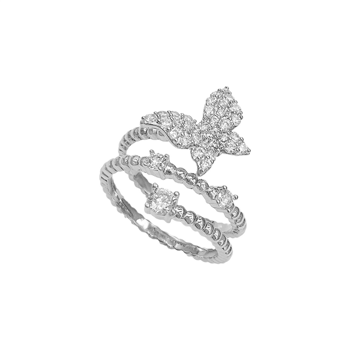 Simple Opening Adjustable Delicate Net Red Butterfly Ring - Trendha