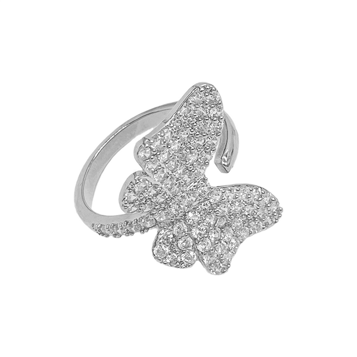 Simple Opening Adjustable Delicate Net Red Butterfly Ring - Trendha