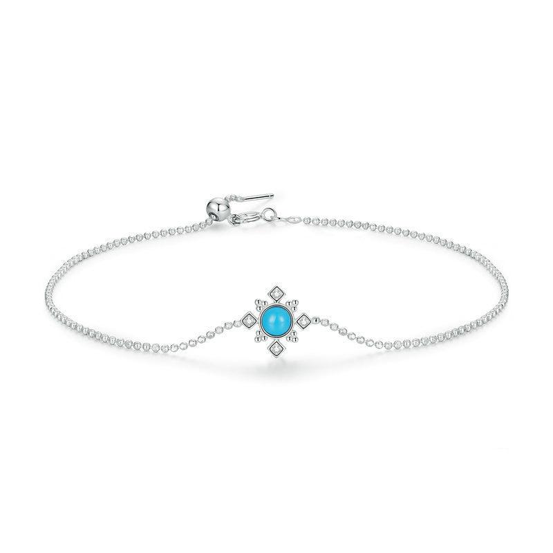 Simple Platinum Plated Round Bead Bracelet - Trendha