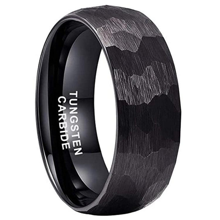 Size 6to13 Men's Hammer Pattern Tungsten Steel Ring - Trendha