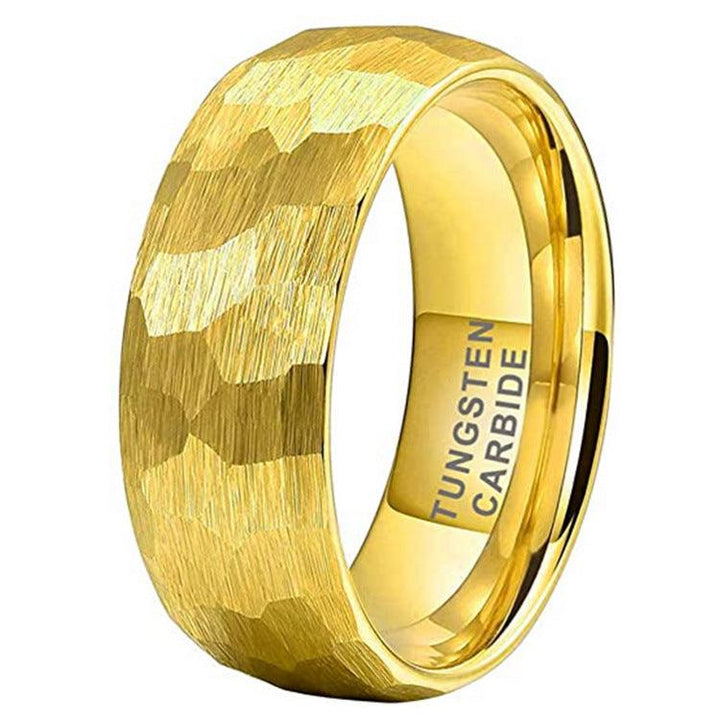Size 6to13 Men's Hammer Pattern Tungsten Steel Ring - Trendha