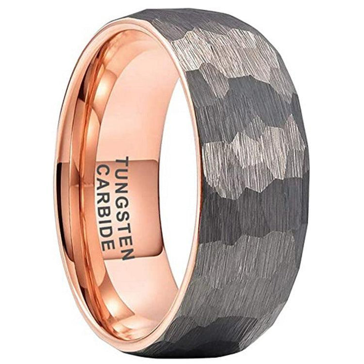 Size 6to13 Men's Hammer Pattern Tungsten Steel Ring - Trendha