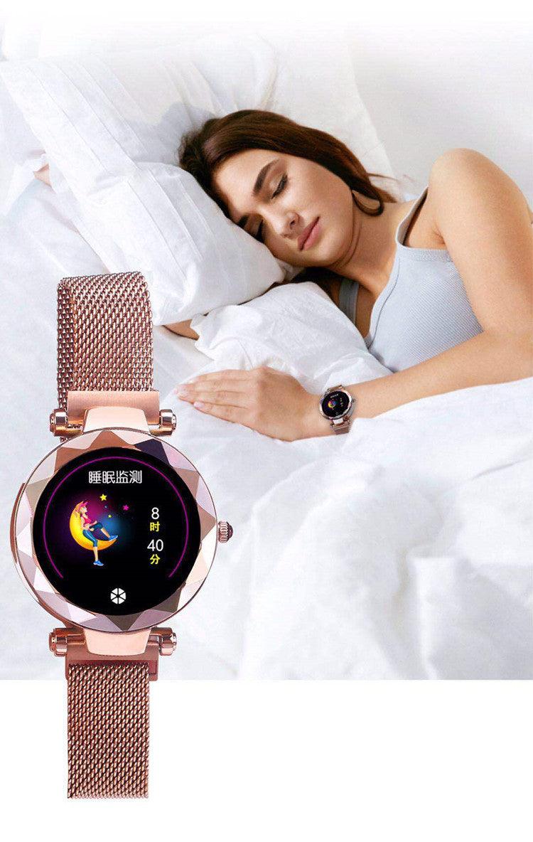 Rose-Gold-Color Smartwatch with Metal Strap