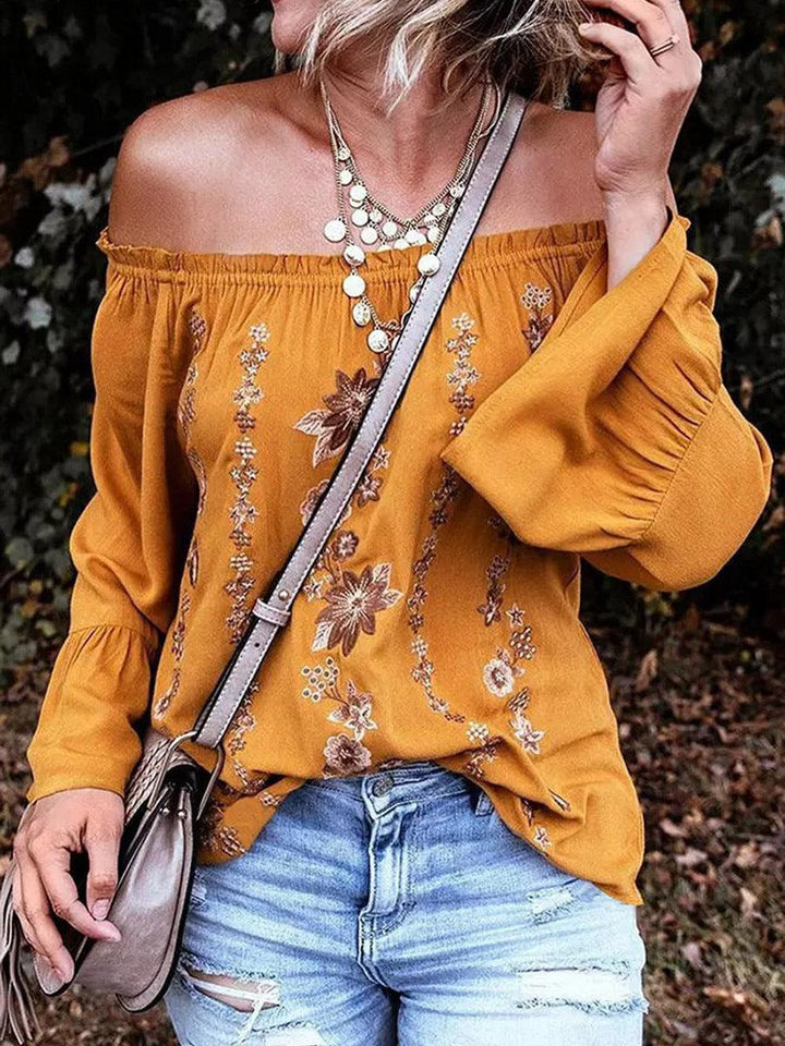 Spring And Autumn Floral Flounce Fashion Shirt - Trendha